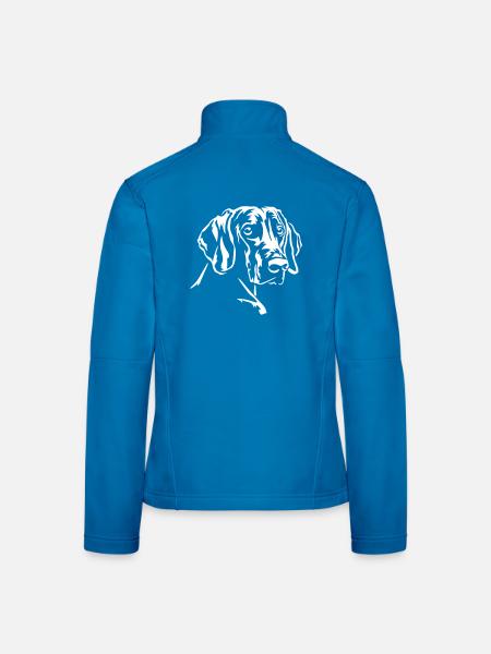 Weimaraner Kopf "Black Edition" - Frauen Softshelljacke - Schwarz - Hinten