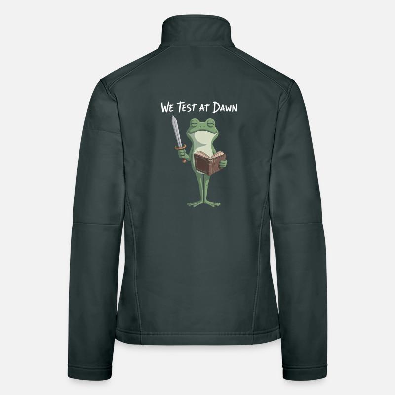 Frog Knight Reading at Dawn Women's Softshell Jacket
