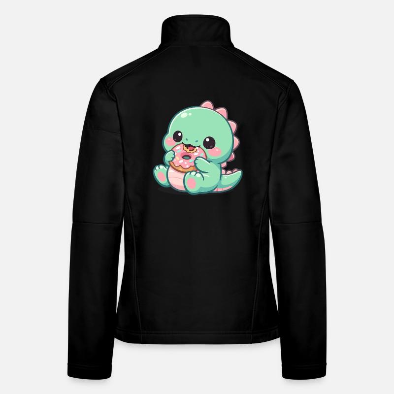 Kleiner Dino snackt Donut Frauen Softshelljacke