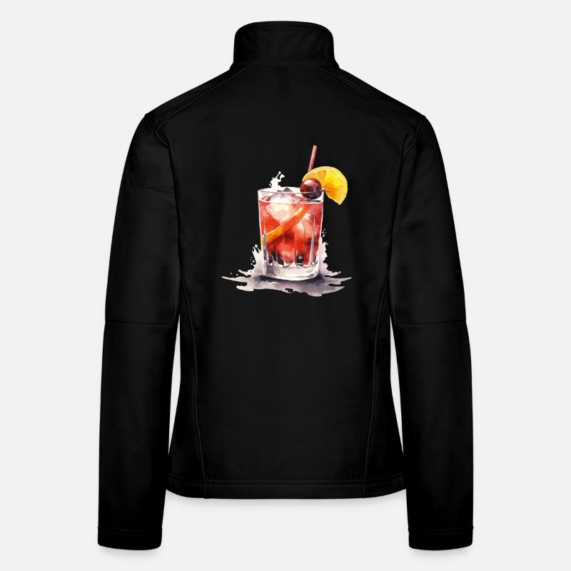 Wasserglas Aquarell Citrus Frauen Softshelljacke