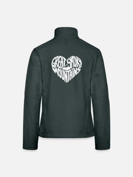 Conception du cœur des Great Smoky Mountains - Veste en tissu softshell Femme - noir - Dos