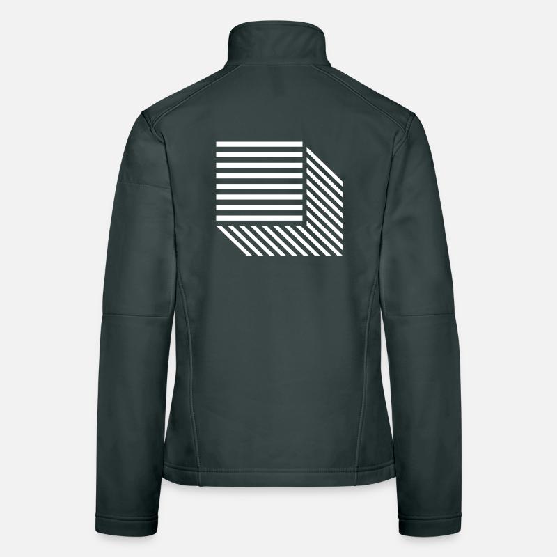 Geometric Diagonal Stripe Mosaic Women's Softshell Jacket