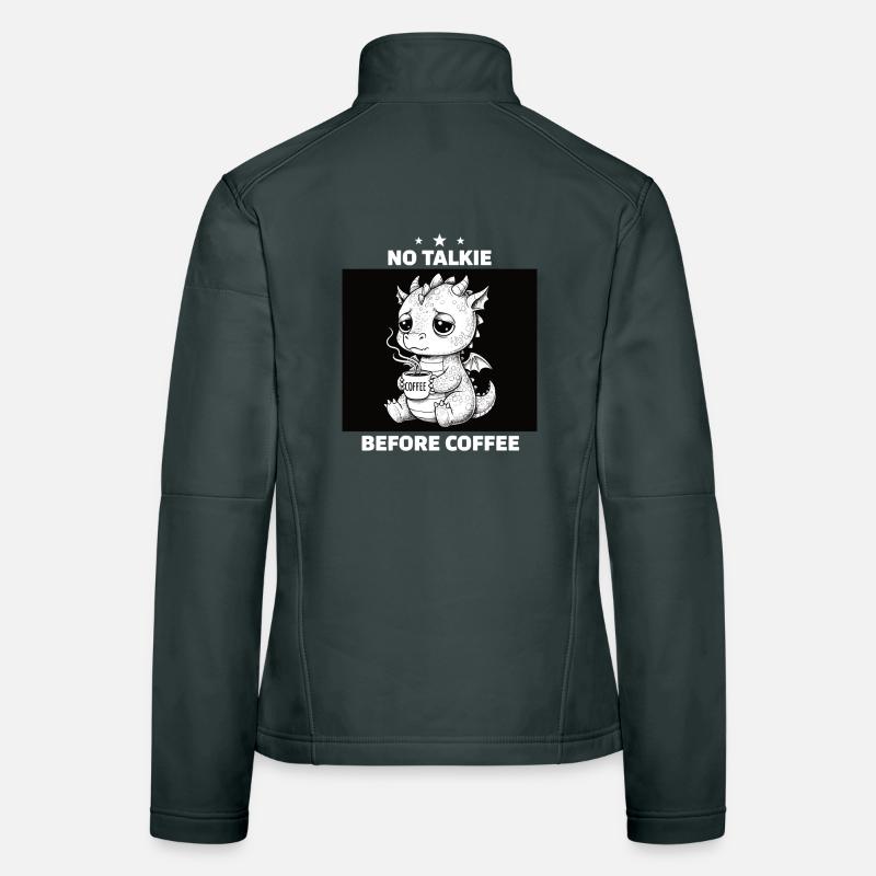 No Conversation Before Coffee Lover Dragon Women's Softshell Jacket