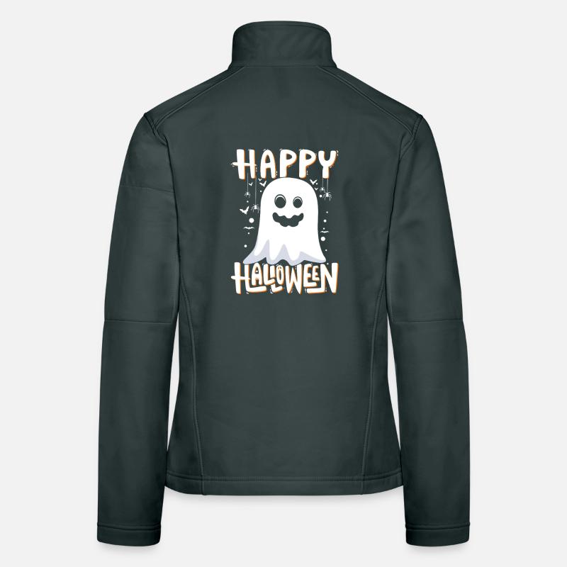 Happy Halloween Ghost Illustration Women's Softshell Jacket
