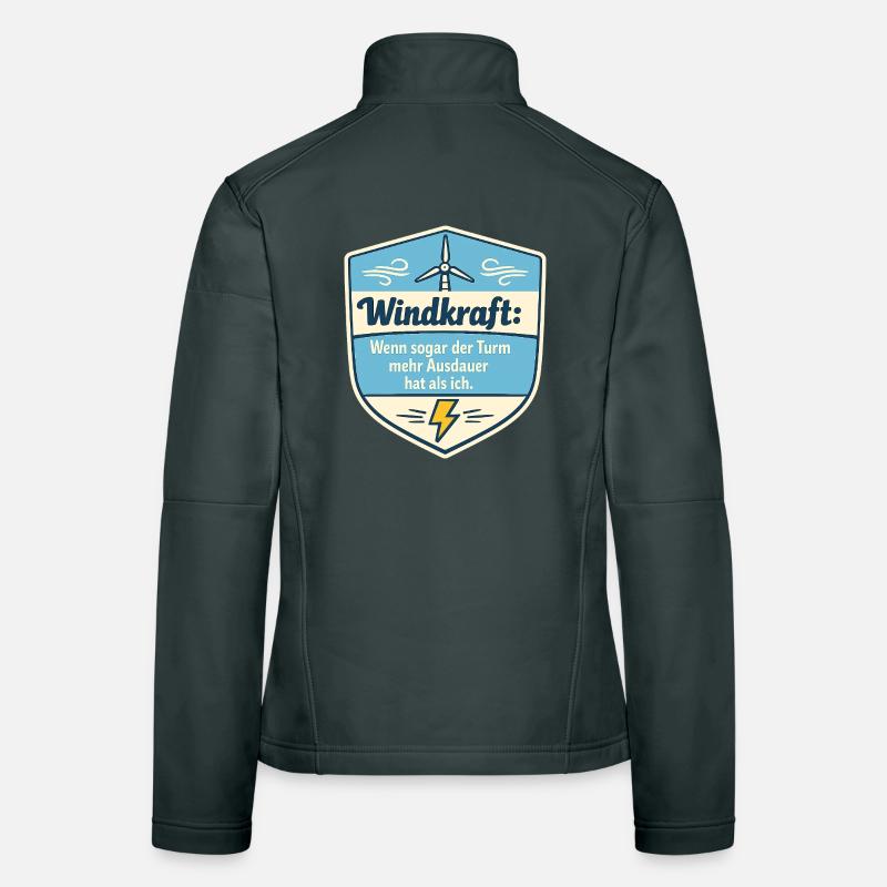 Windkraft Spruchschild Humor Frauen Softshelljacke