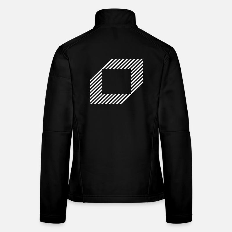 Carré géométrique sorti de lignes Veste en tissu softshell Femme
