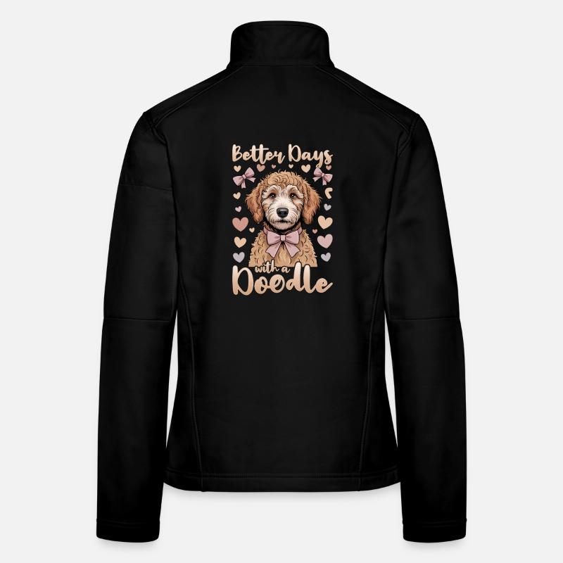 Race de chien Goldendoodle Veste en tissu softshell Femme