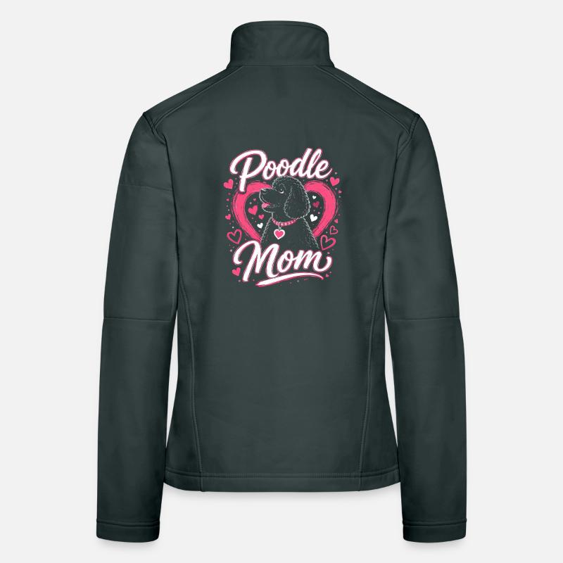 Conception du cœur de la maman caniche Veste en tissu softshell Femme