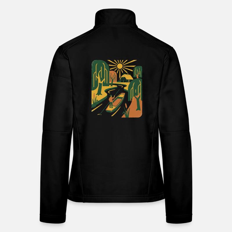 Retro Vintage Nature Frauen Softshelljacke