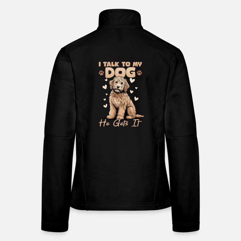 Race de chien Goldendoodle Veste en tissu softshell Femme