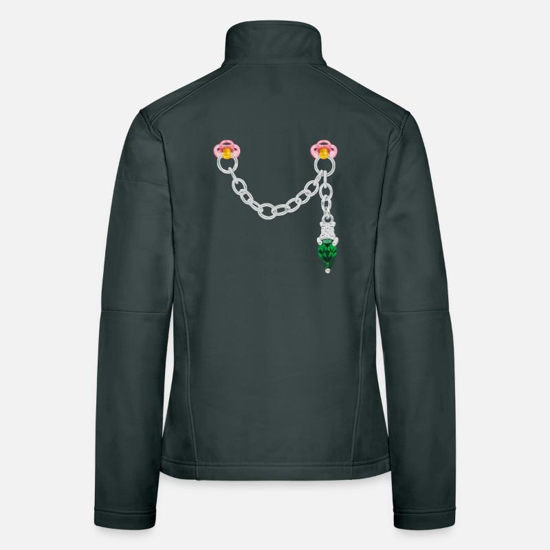 Connecteur argenté Veste en tissu softshell Femme