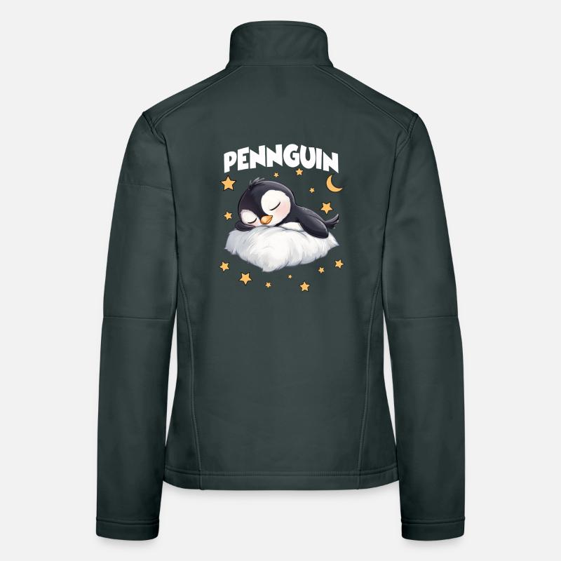 Pennguin Pinguin Pyjama müde Morgenmuffel Langschl Frauen Softshelljacke