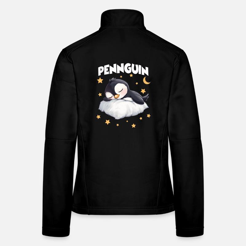 Pennguin Pinguin Pyjama müde Morgenmuffel Langschl Veste en tissu softshell Femme