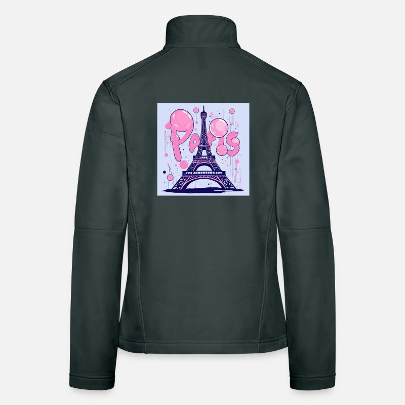 Paris Graffiti am Eiffelturm - fliegender Kaugummi Frauen Softshelljacke