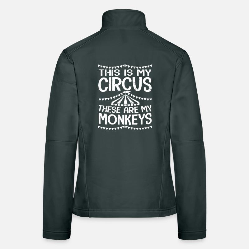 C’est mon cirque, voici mes singes. Veste en tissu softshell Femme
