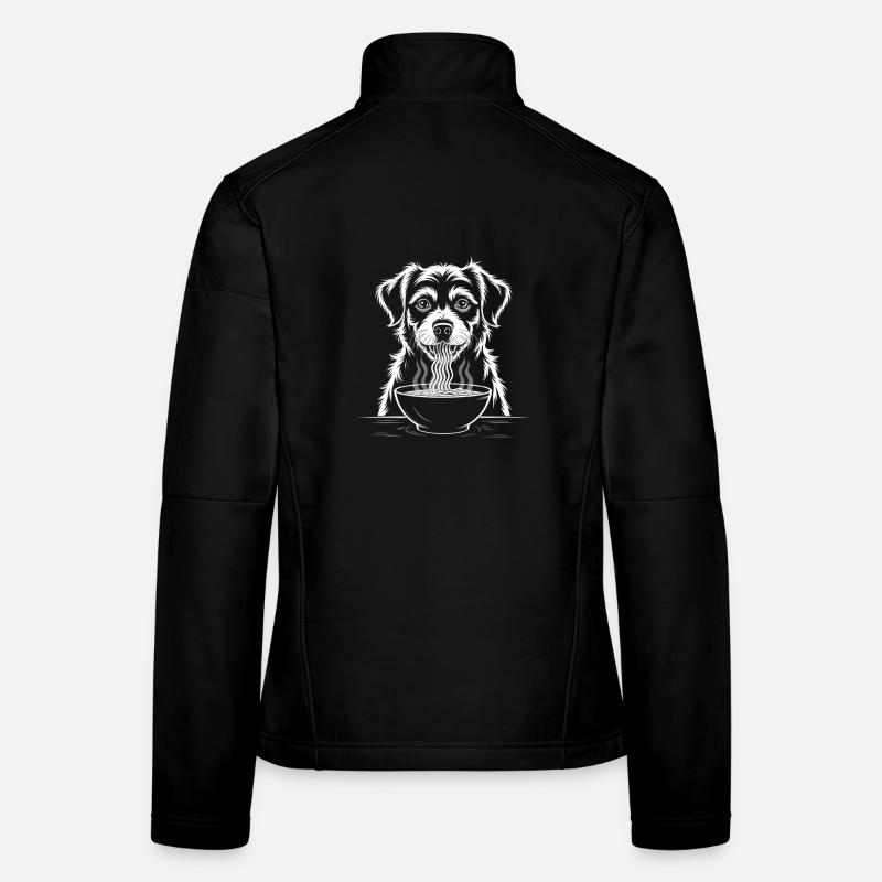 Labrador isst Ramen Frauen Softshelljacke