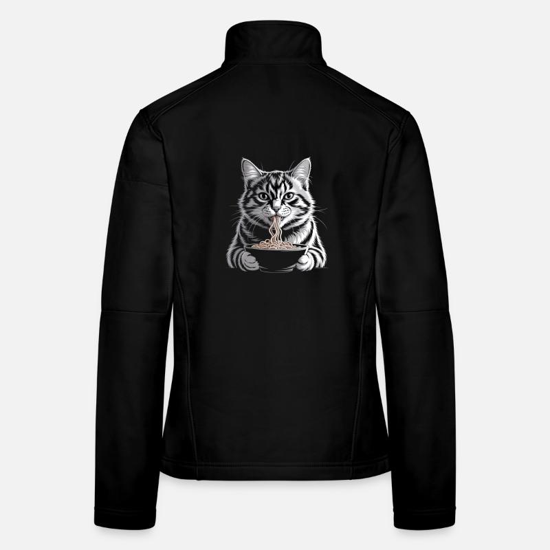 Cat Eats Ramen Women's Softshell Jacket