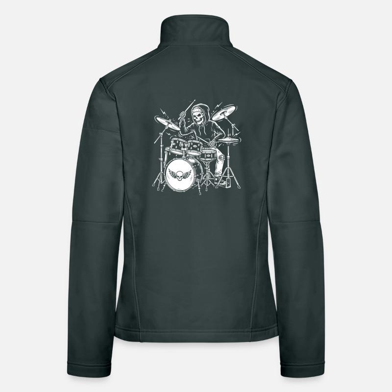 Squelette du batteur sinistre Veste en tissu softshell Femme