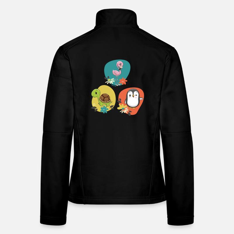 Flamingo Schildkröte Pinguin  Frauen Softshelljacke