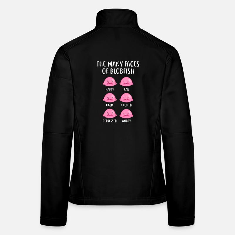 Blobfish Emotionsgitter-Tee-Kunst Frauen Softshelljacke