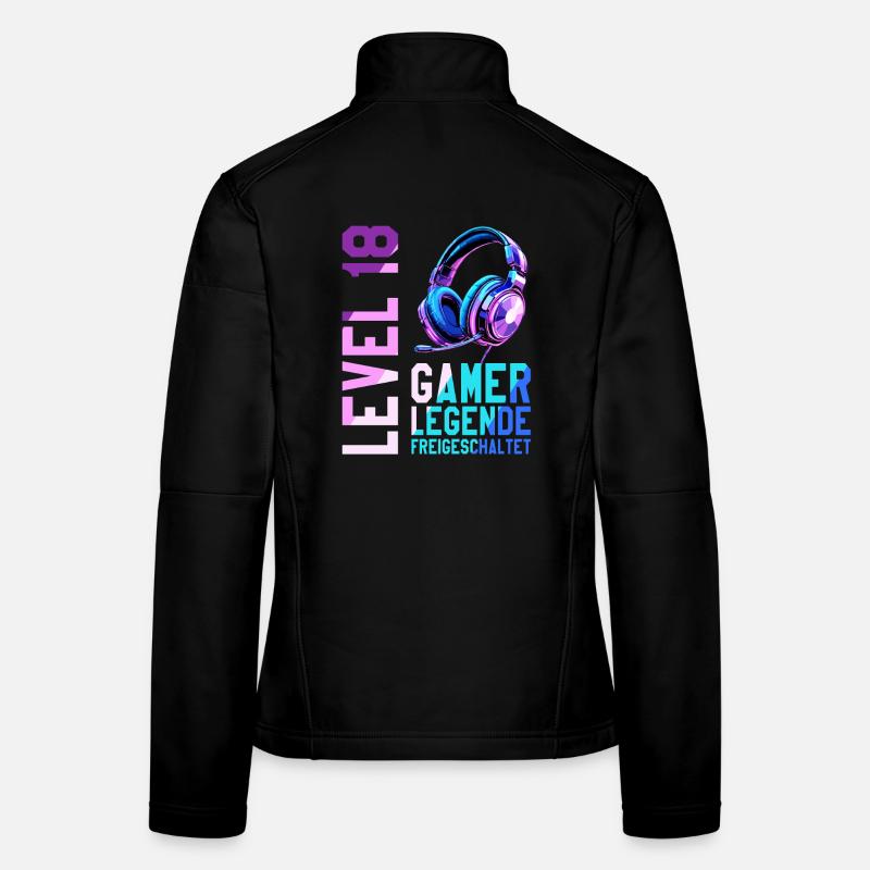 18. Geburtstag Junge Mädchen Gaming Level 18 Jahre Frauen Softshelljacke
