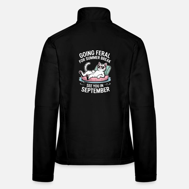 Professeur des vacances d’été du chat drôle qui devient sauvage Veste en tissu softshell Femme