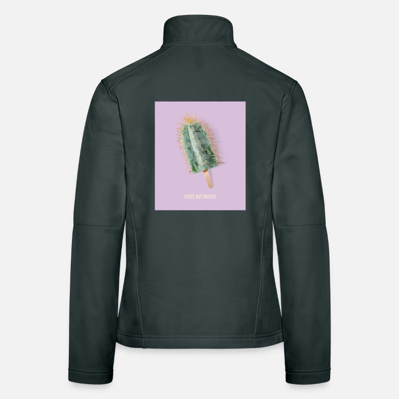 Design de glace au cactus doux mais piquant Veste en tissu softshell Femme