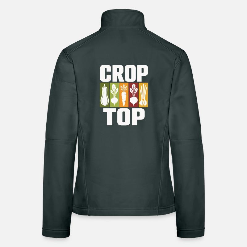 Vegetable Icons Crop Top Design Women's Softshell Jacket