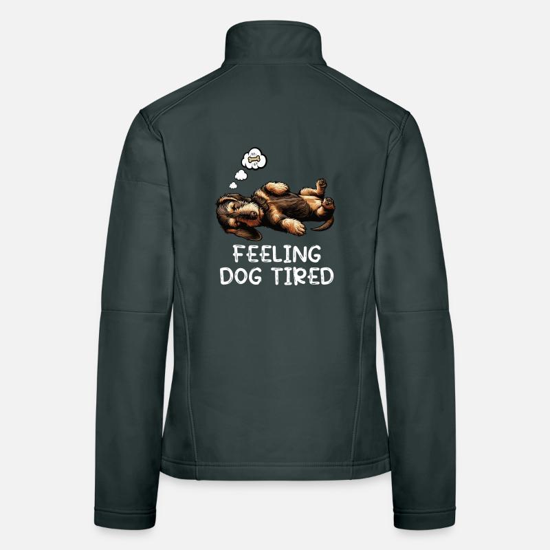 Se sentir fatigué par chien Teckel à poil dur Teckel teckel Veste en tissu softshell Femme