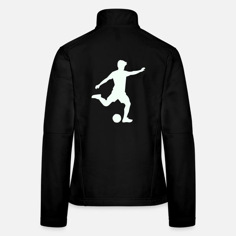 Kicker-Silhouette im Sprung Frauen Softshelljacke