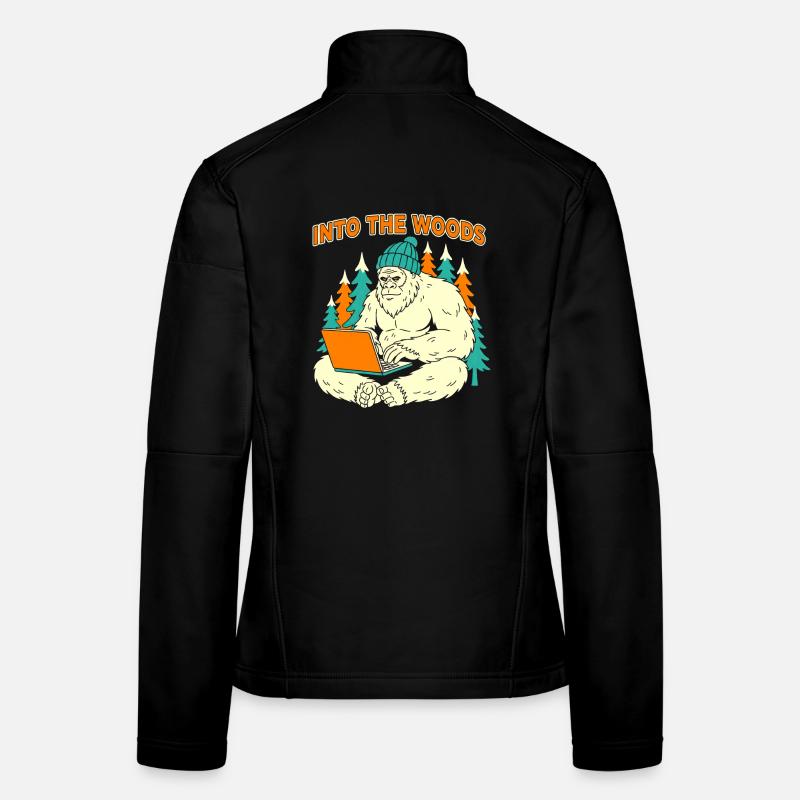 Sasquatch-Laptop im Wald Frauen Softshelljacke