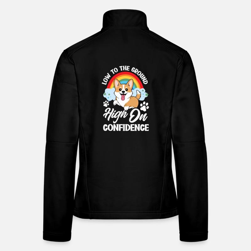 Short Legs, Tall Setting, Corgi Women's Softshell Jacket