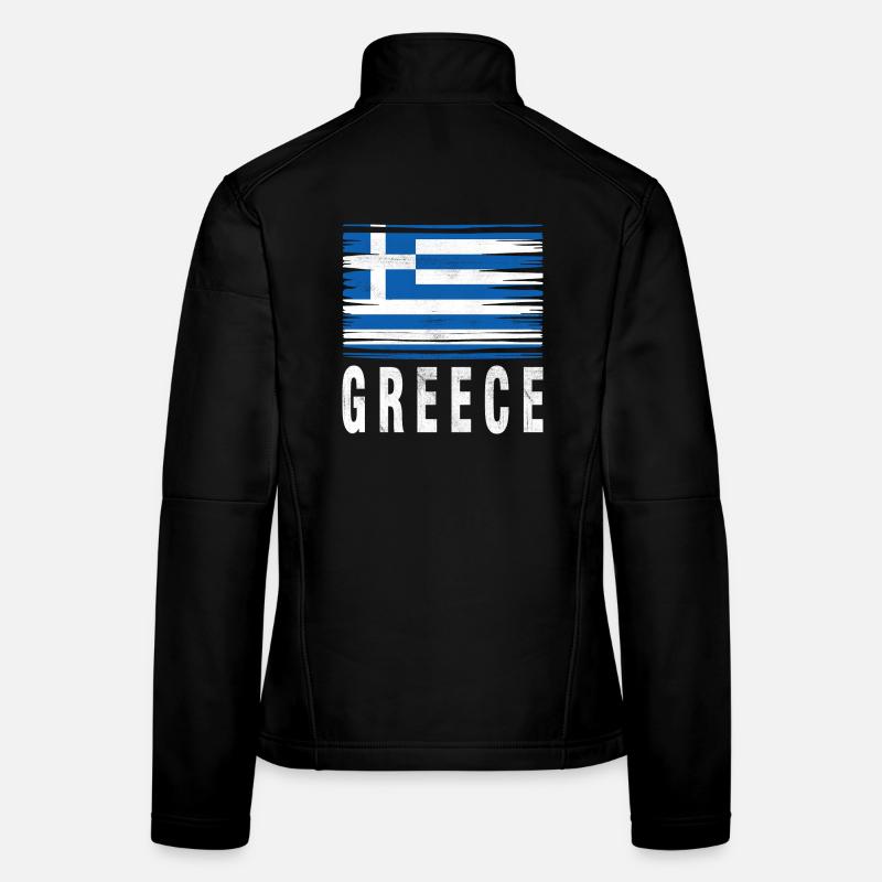 Drapeau au pinceau Grèce Veste en tissu softshell Femme