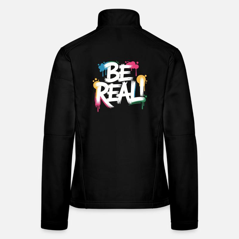 Be Real Graffiti Print Women's Softshell Jacket