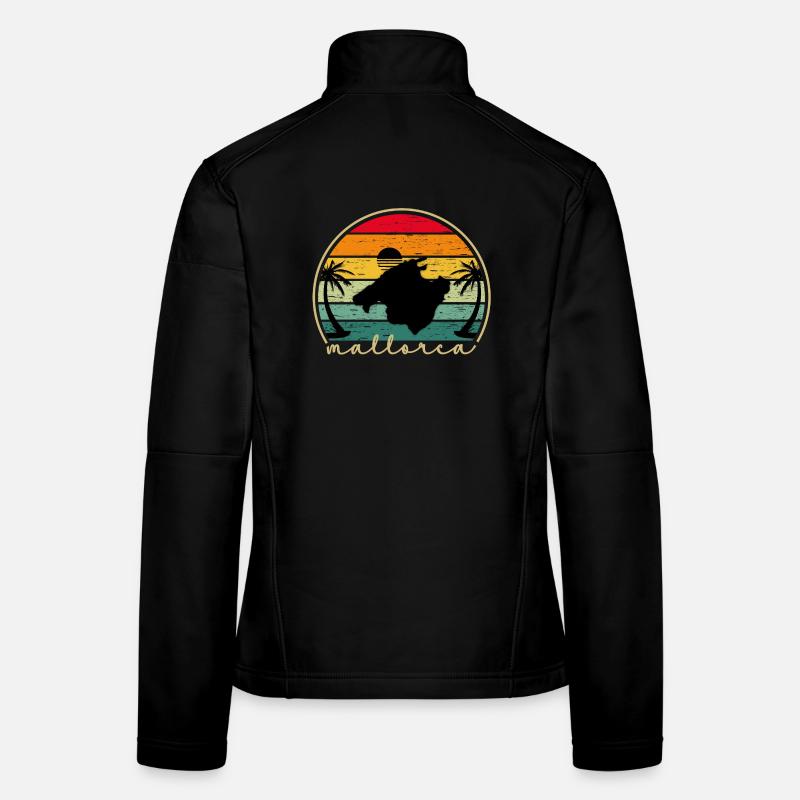 Mallorca Vintage Sunset Island Retro Design Women's Softshell Jacket