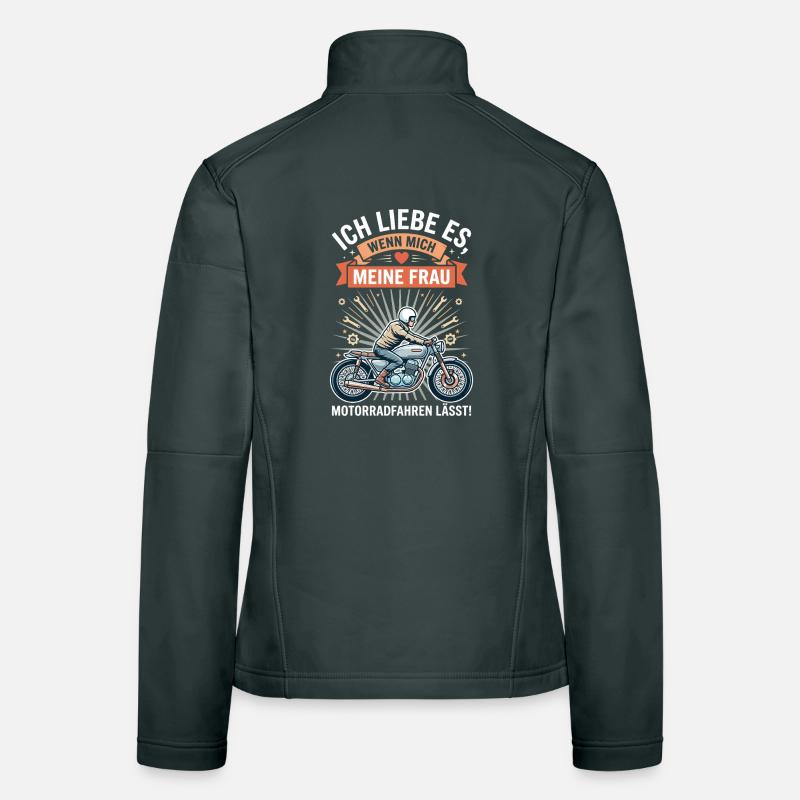 Motorradfahrer Ehemann Lustiger Spruch Biker Frauen Softshelljacke