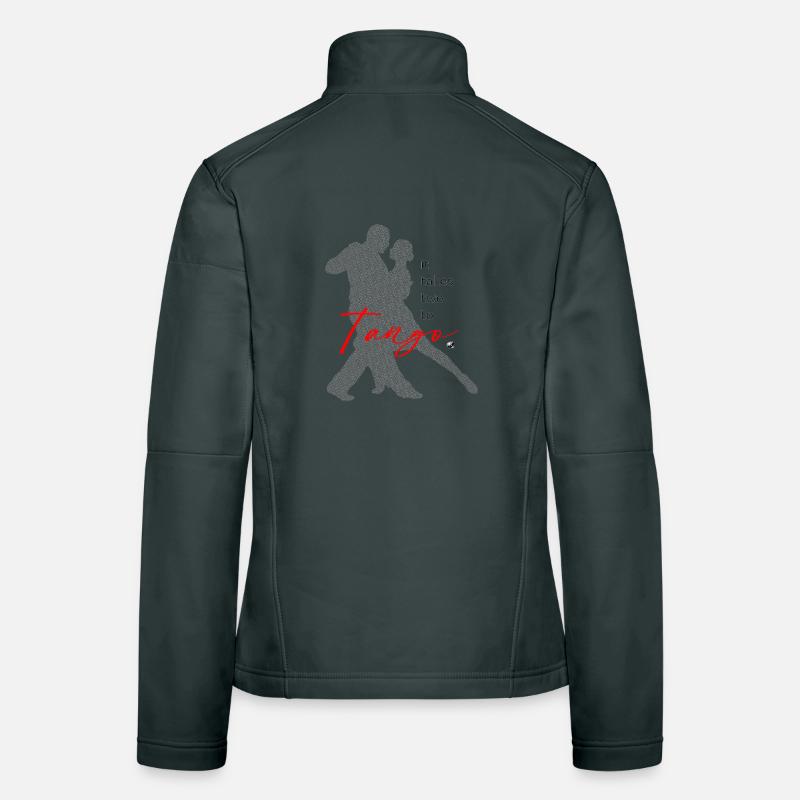 Silhouette du couple dansant de tango avec inscription Veste en tissu softshell Femme
