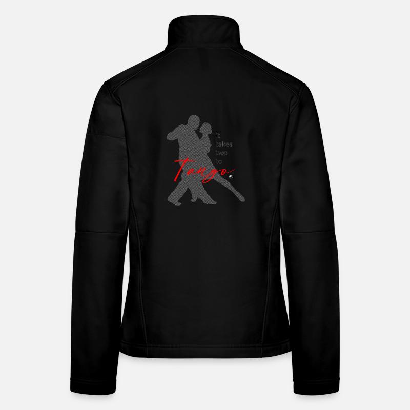 Silhouette du couple dansant de tango avec inscription Veste en tissu softshell Femme