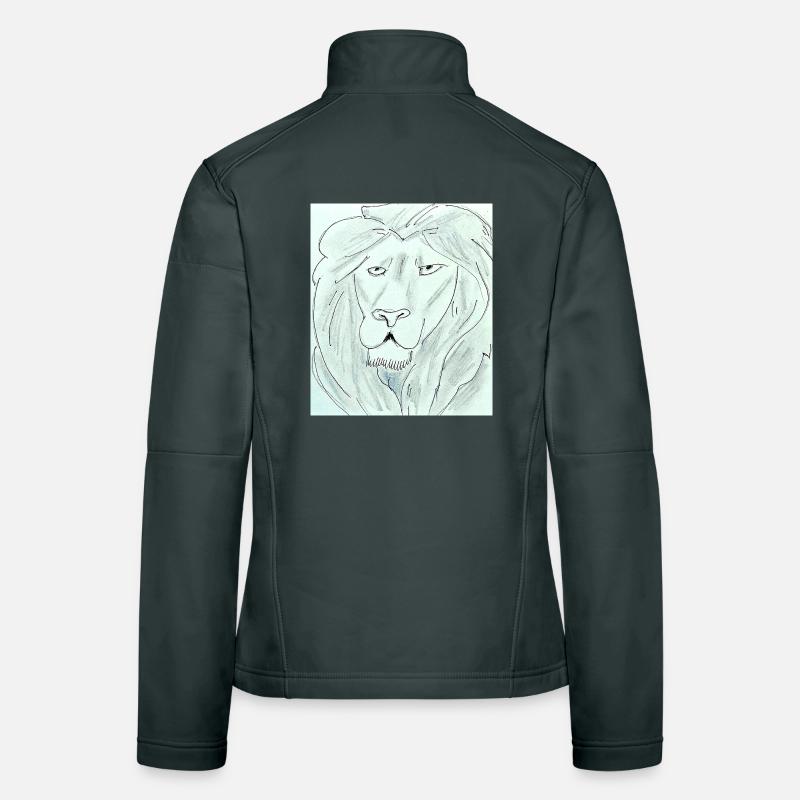 Dessin de tête de lion pur Veste en tissu softshell Femme