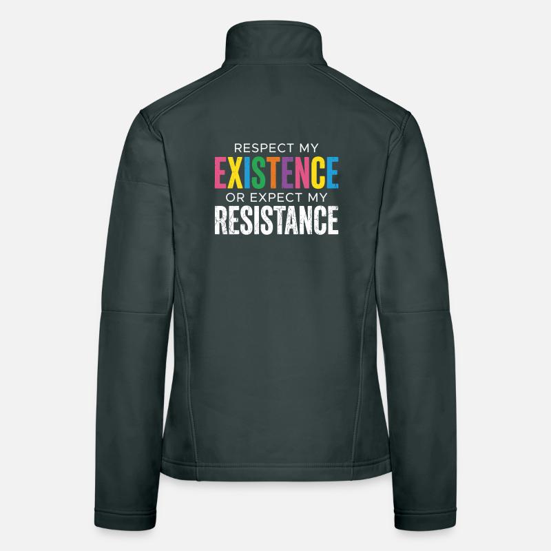 Mois de la fierté LGBT - Respectez mon existence Veste en tissu softshell Femme