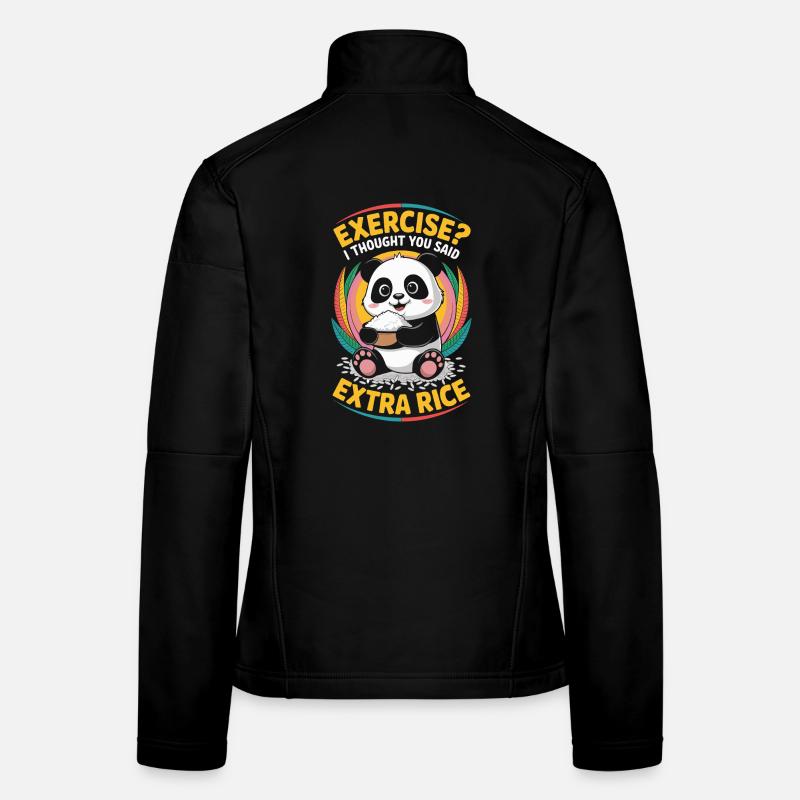 Panda Extra Rice Humor Frauen Softshelljacke
