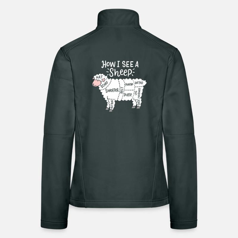 Wie ich ein Schafdiagramm sehe Frauen Softshelljacke