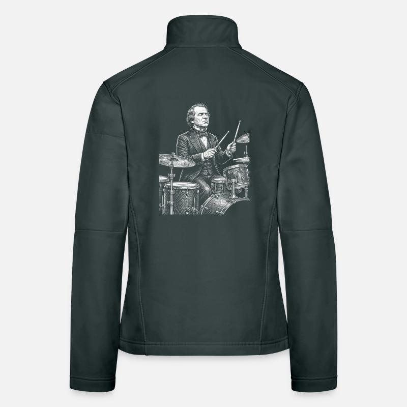 Andrew Johnson spielt Schlagzeug Frauen Softshelljacke