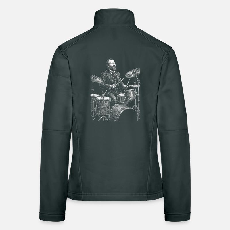 James A. joue de la batterie Veste en tissu softshell Femme