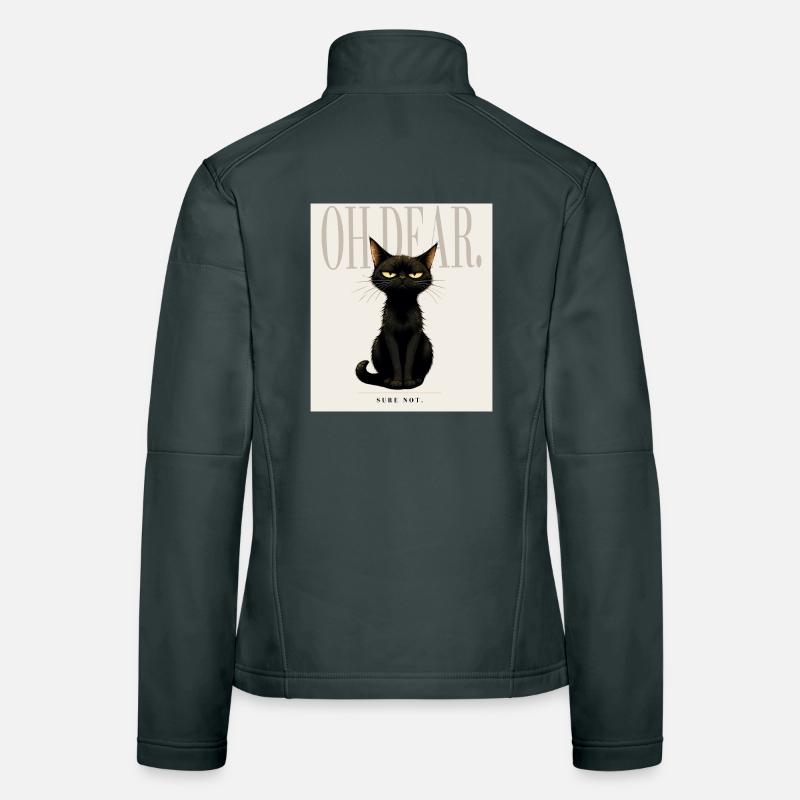 Décevant. – Dessin sarcastique du chat noir Veste en tissu softshell Femme