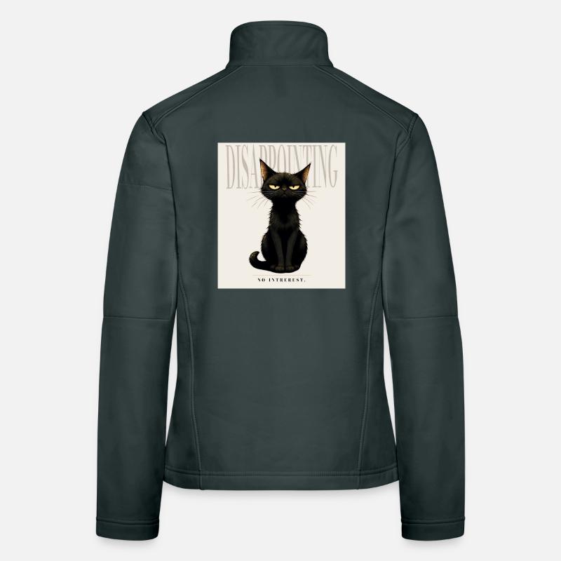 Décevant. – Dessin sarcastique du chat noir Veste en tissu softshell Femme