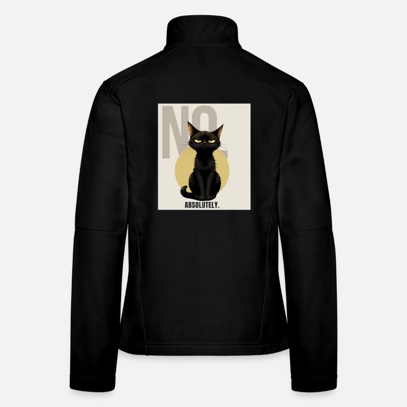 NO. – Sarcastic Black Cat Design Women's Softshell Jacket