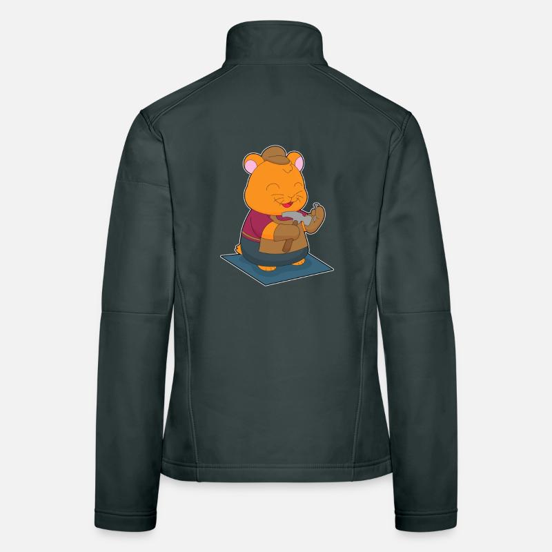 Artisanat du marteau charpentier hamster Veste en tissu softshell Femme