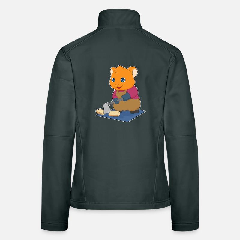Forêt de hache de bûcheron hamster Veste en tissu softshell Femme