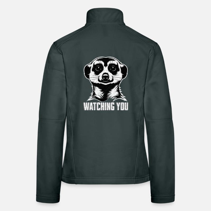 Suricate qui te regarde - Chemise drôle d’animal Veste en tissu softshell Femme
